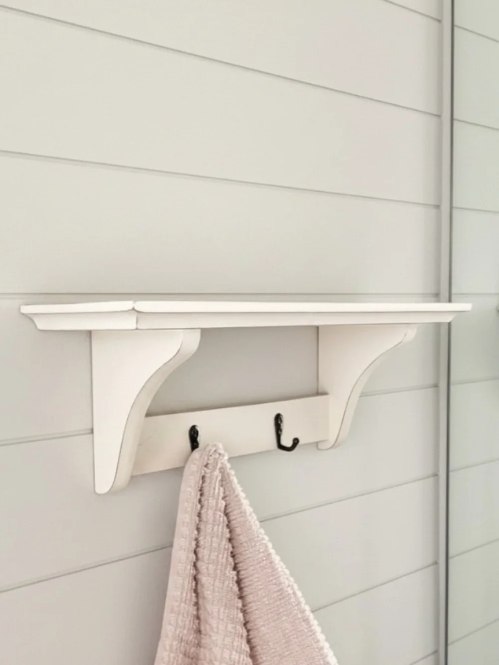 White Wall Shelf With Hooks
